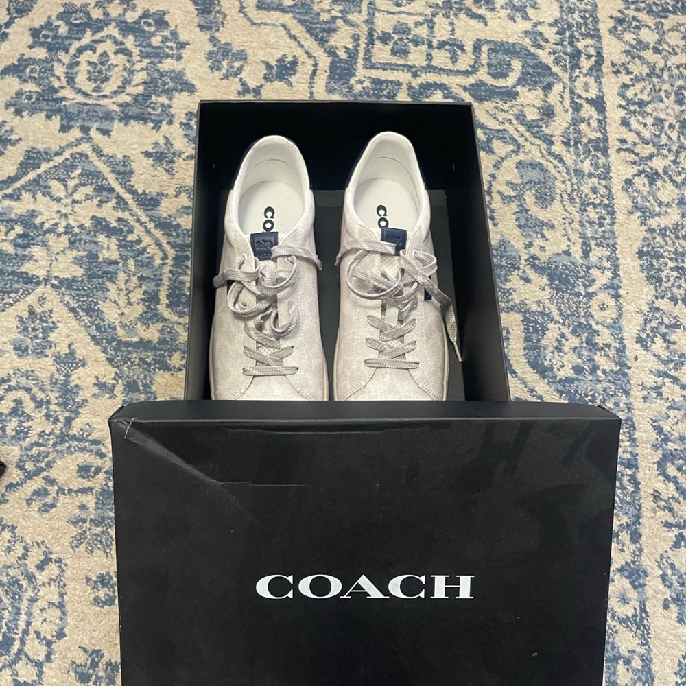 Coach Cream Lace-Up Sneakers
